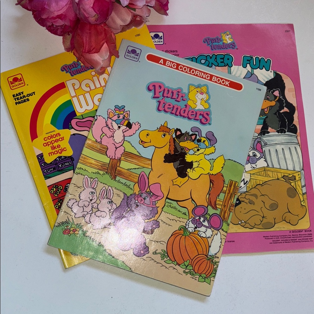 Purr Tenders Coloring Book Purr Tenders paint with Water 1980s Purrrtenders